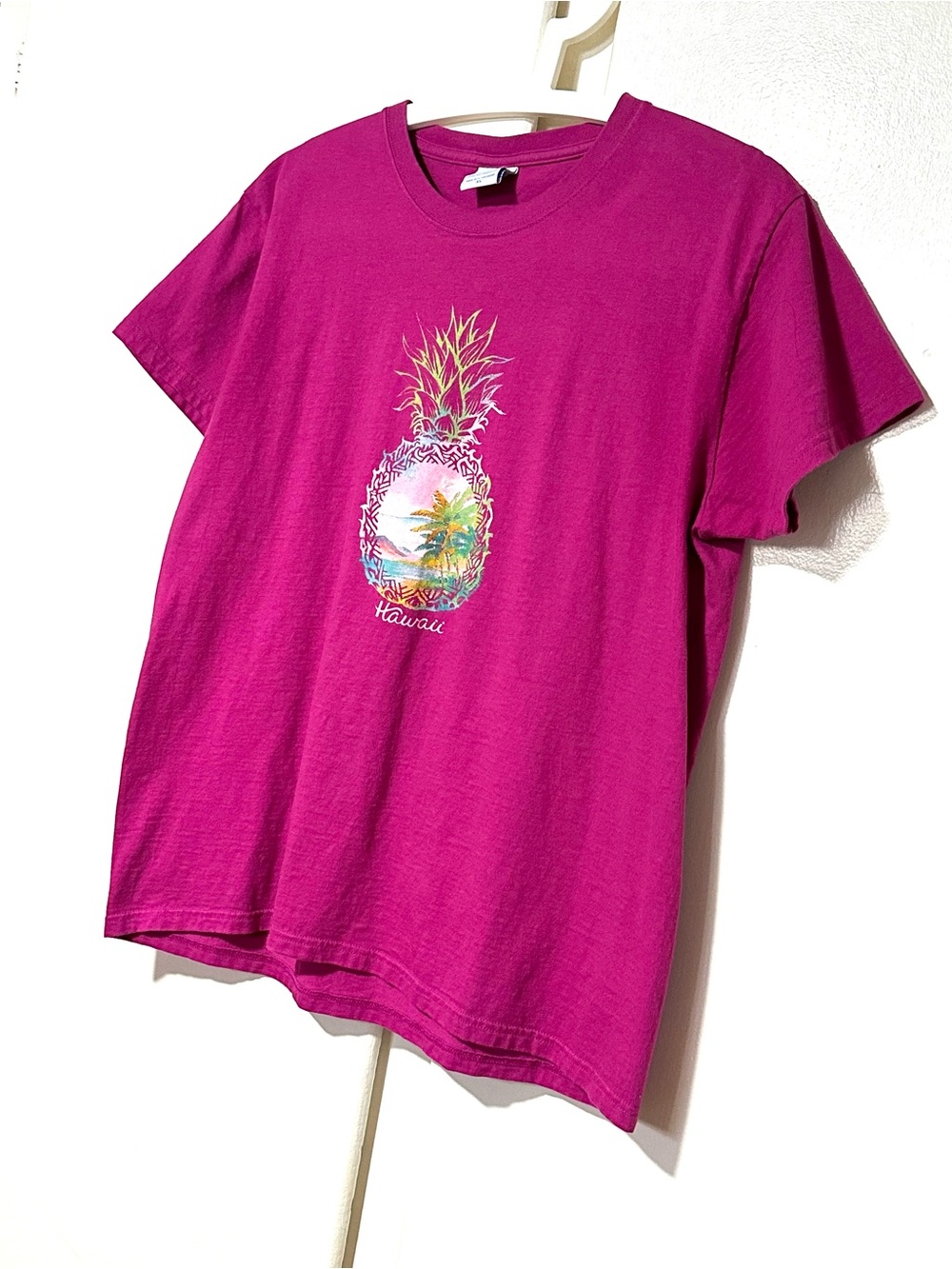 Crazy Shirts Pineapple Beach Scenic  Berry Short Sleeve Tee XL